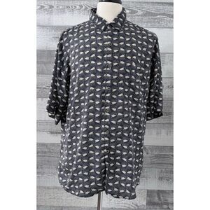 Summa Men's XL Oversized Shirt Floral Silk Blend Lightweight Casual Beach